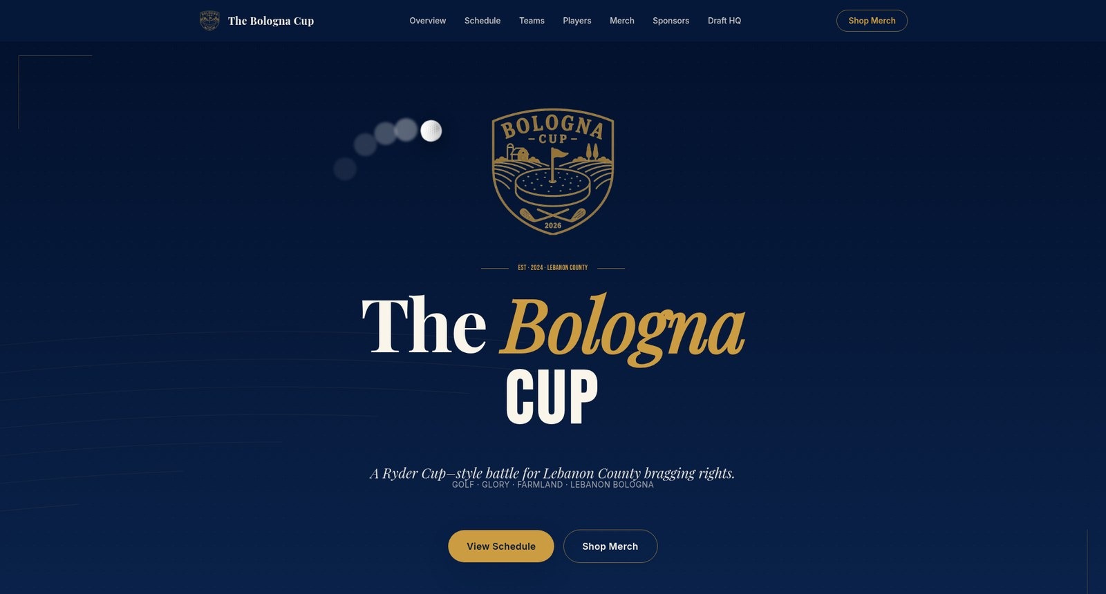 The Bologna Cup tournament website homepage